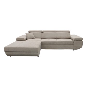 Canapé d'angle pliable rembourré en forme de L CASTELO gauche gris