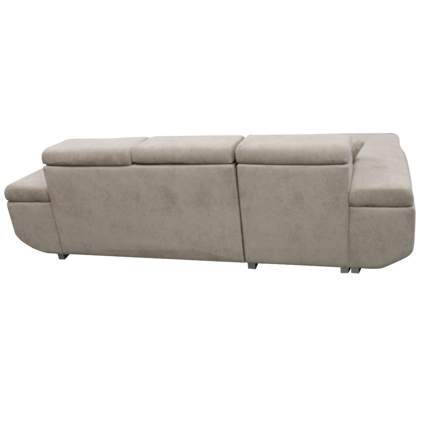 Canapé d'angle pliable rembourré en forme de L CASTELO gauche gris