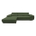 Canapé d'angle pliable rembourré en forme de L CASTELO gauche vert