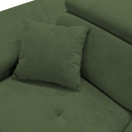 Canapé d'angle pliable rembourré en forme de L CASTELO gauche vert