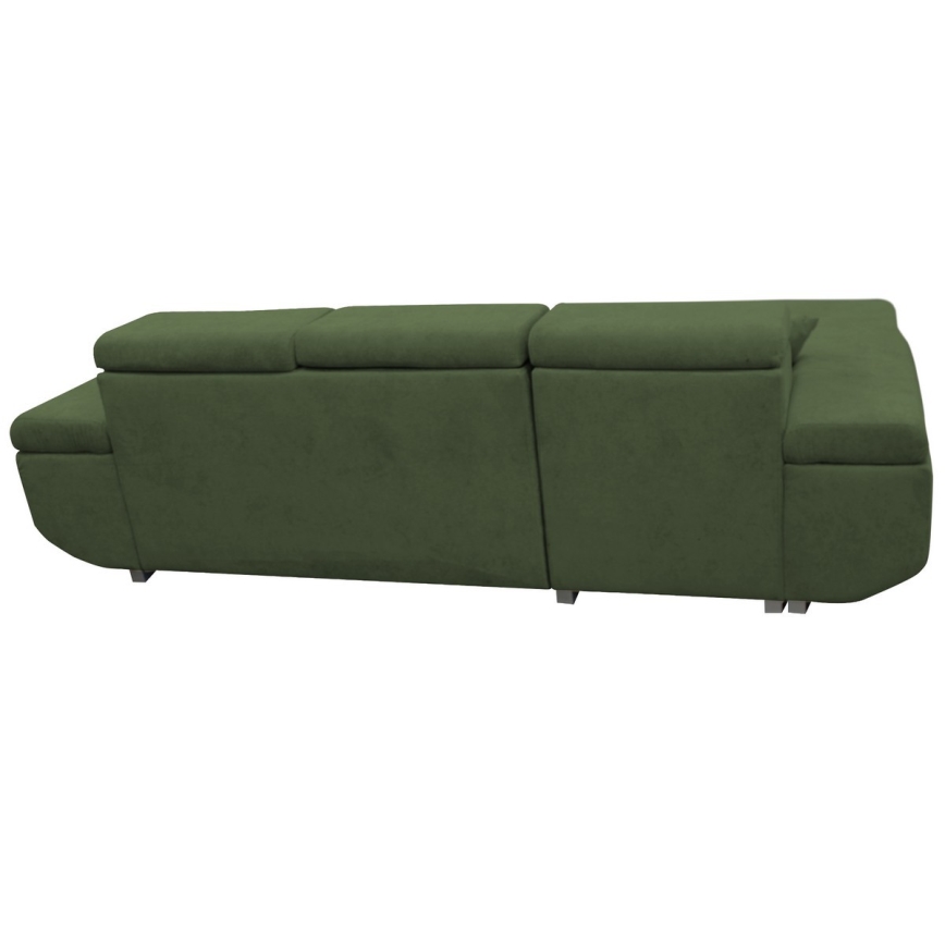 Canapé d'angle pliable rembourré en forme de L CASTELO gauche vert