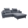 Canapé d'angle pliable rembourré en forme de L HORTA droit gris foncé