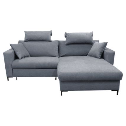 Canapé d'angle pliable rembourré en forme de L HORTA droit gris foncé