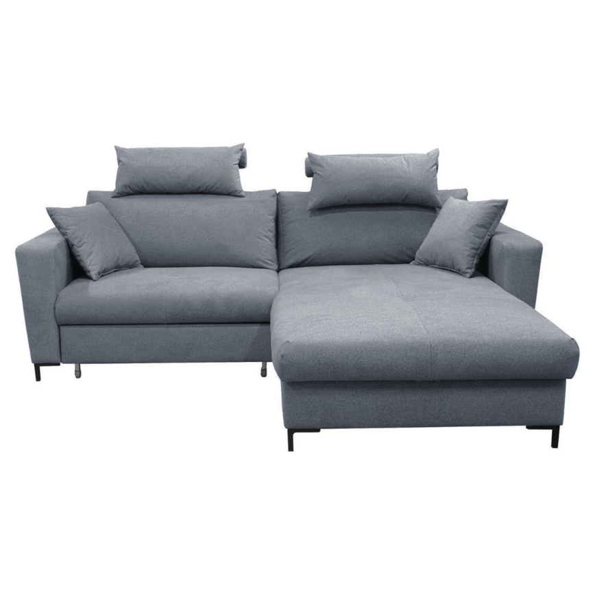 Canapé d'angle pliable rembourré en forme de L HORTA droit gris foncé