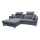 Canapé d'angle pliable rembourré en forme de L HORTA gauche gris foncé