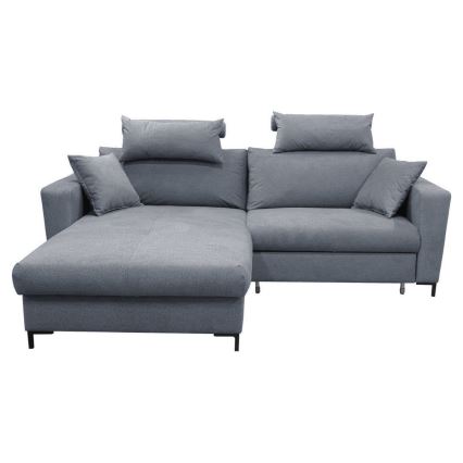 Canapé d'angle pliable rembourré en forme de L HORTA gauche gris foncé