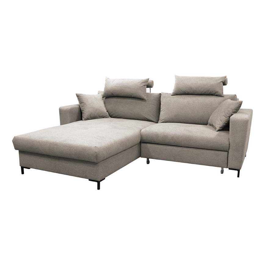 Canapé d'angle pliable rembourré en forme de L HORTA gauche gris