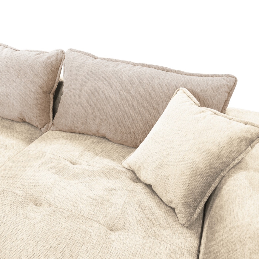 Canapé d'angle pliable rembourré en forme de L LAGOA droit beige/marron