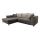 Canapé d'angle pliable rembourré en forme de L LAGOA gauche taupe/gris