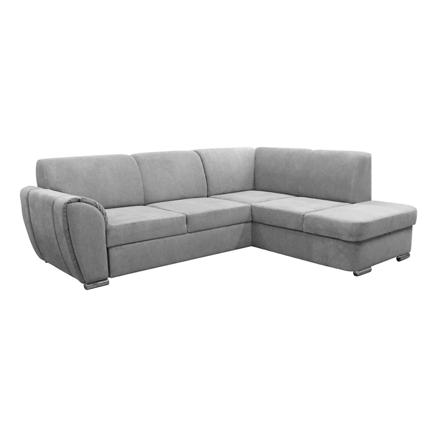 Canapé d'angle pliable rembourré en forme de L SERPA droit gris