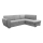 Canapé d'angle pliable rembourré en forme de L SERPA droit gris