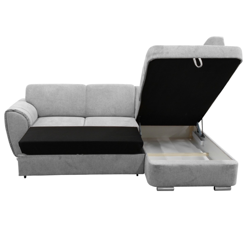 Canapé d'angle pliable rembourré en forme de L SERPA droit gris