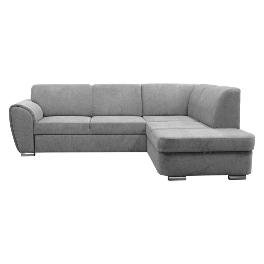 Canapé d'angle pliable rembourré en forme de L SERPA droit gris