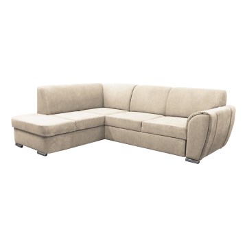 Canapé d'angle pliable rembourré en forme de L SERPA gauche beige