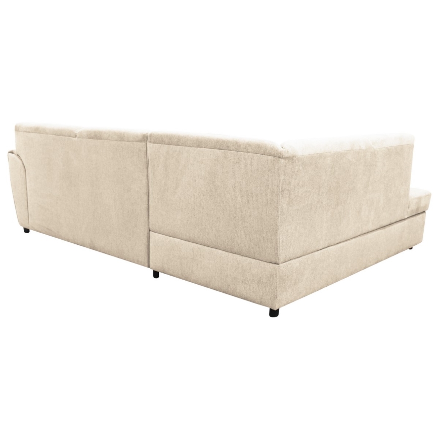 Canapé d'angle pliable rembourré en forme de L SERPA gauche beige