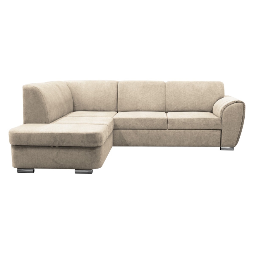 Canapé d'angle pliable rembourré en forme de L SERPA gauche beige