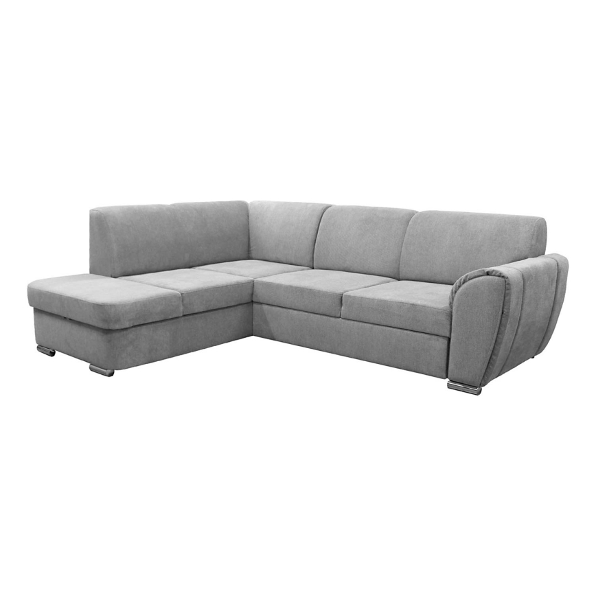 Canapé d'angle pliable rembourré en forme de L SERPA gauche gris