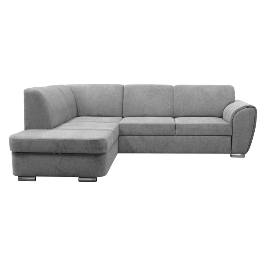 Canapé d'angle pliable rembourré en forme de L SERPA gauche gris