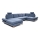 Canapé d'angle pliable rembourré en forme de U avec un espace de rangement AVESTA droit bleu