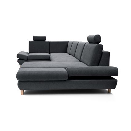 Canapé d'angle pliable rembourré en forme de U avec un espace de rangement AVESTA gauche anthracite