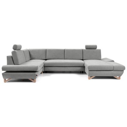 Canapé d'angle pliable rembourré en forme de U avec un espace de rangement AVESTA gauche gris