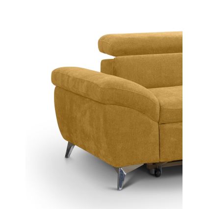 Canapé d'angle pliable SALERNO droit jaune