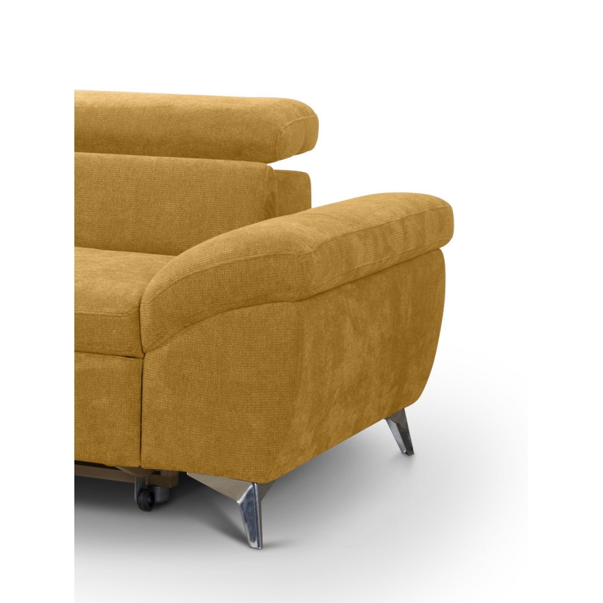 Canapé d'angle pliable SALERNO gauche jaune