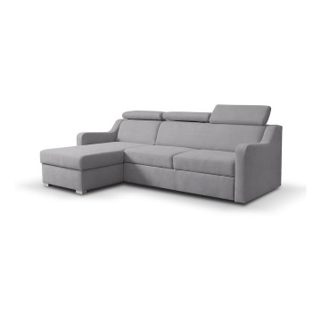 Canapé d'angle pliable universel avec un espace de stockage PORTO gris
