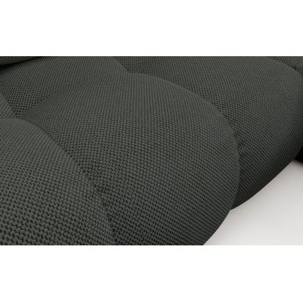 Canapé d'angle convertible ALMADA en L, rembourré, avec coffre de rangement — côté droit, coloris anthracite