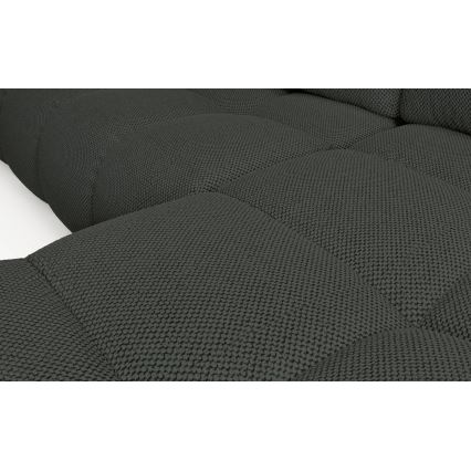 Canapé d'angle convertible ALMADA en L, rembourré, avec coffre de rangement — côté droit, coloris anthracite