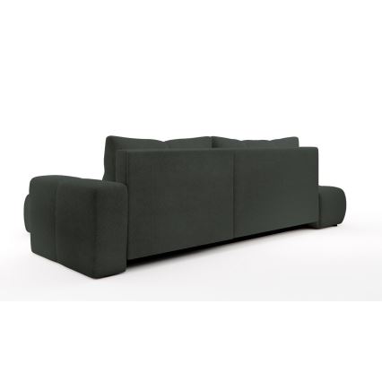 Canapé d'angle convertible ALMADA en L, rembourré, avec coffre de rangement — côté droit, coloris anthracite