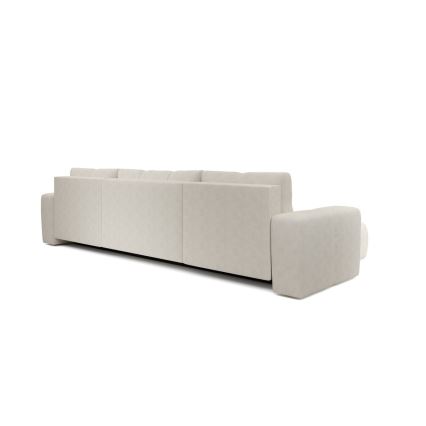 Canapé d'angle rembourré convertible en U ALMADA avec coffre de rangement, beige