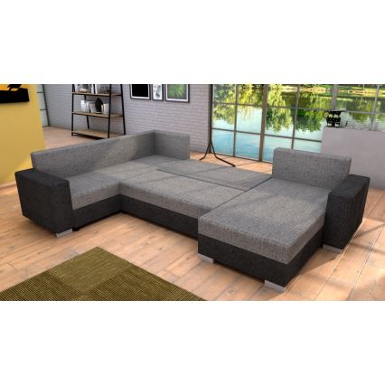 Canapé d'angle rembourré convertible en U YORK, universel — gris/beige/marron