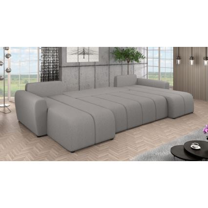 Canapé d'angle rembourré réversible et convertible en U NEWPORT, gris