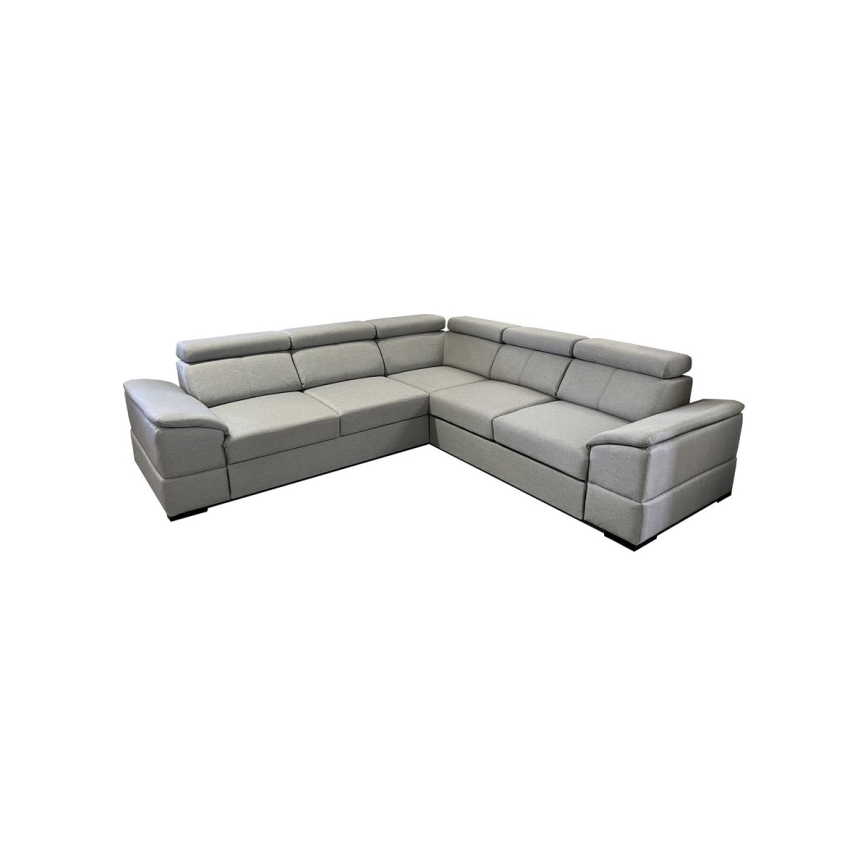 Canapé d'angle convertible réversible avec coffre de rangement GRANADA, gris