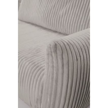 Canapé d'angle convertible universel en L FRIDA, avec coffre de rangement intégré — gris