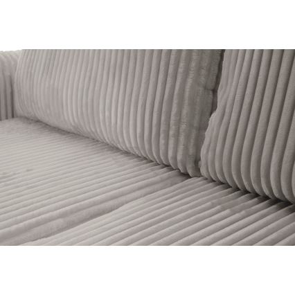 Canapé d'angle convertible universel en L FRIDA, avec coffre de rangement intégré — gris