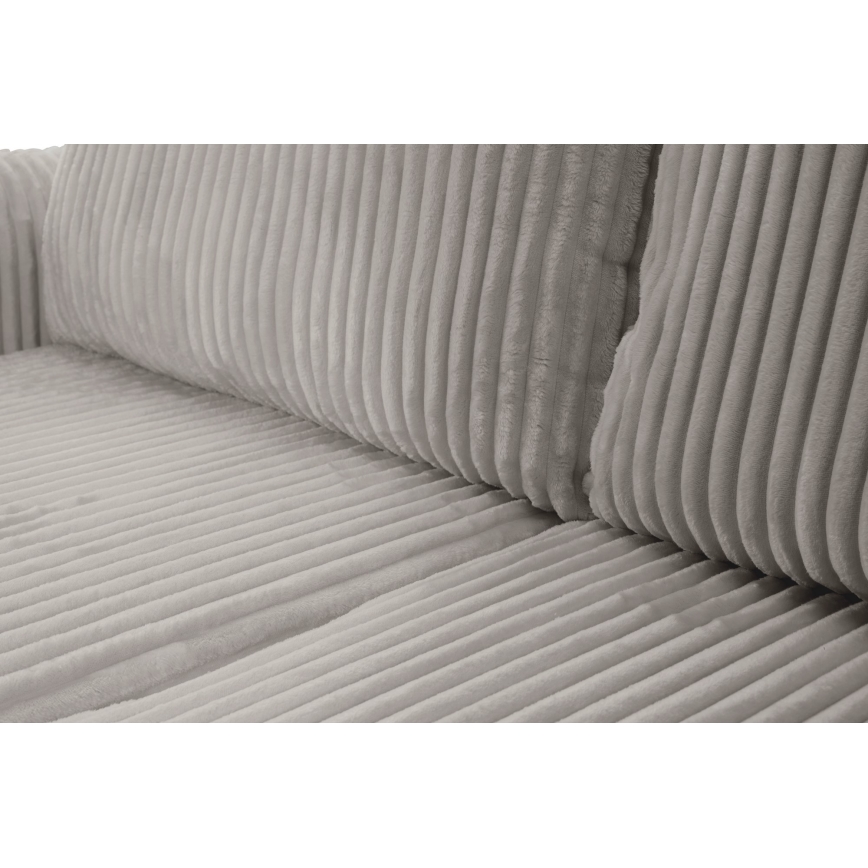 Canapé d'angle convertible universel en L FRIDA, avec coffre de rangement intégré — gris
