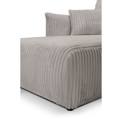 Canapé d'angle convertible universel en L FRIDA, avec coffre de rangement intégré — gris