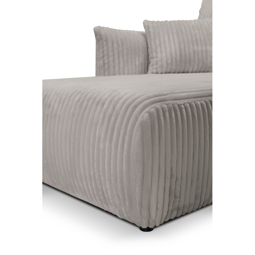 Canapé d'angle convertible universel en L FRIDA, avec coffre de rangement intégré — gris