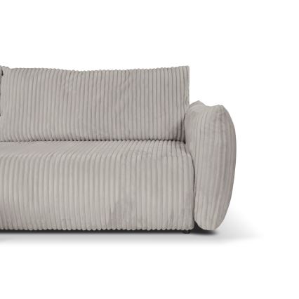 Canapé d'angle convertible universel en L FRIDA, avec coffre de rangement intégré — gris
