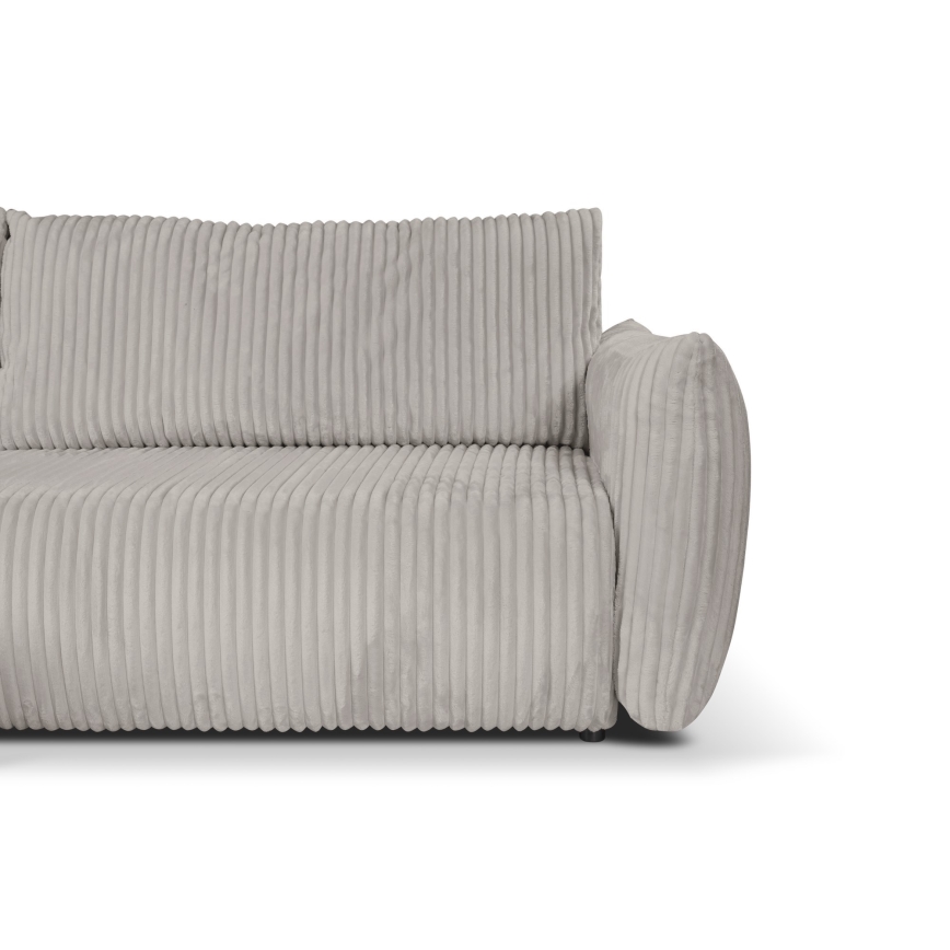 Canapé d'angle convertible universel en L FRIDA, avec coffre de rangement intégré — gris