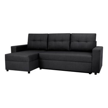 Canapé d'angle universel avec fonction couchage et espace de rangement SEVILLA anthracite