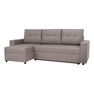 Canapé d'angle universel avec fonction couchage et espace de rangement SEVILLA gris