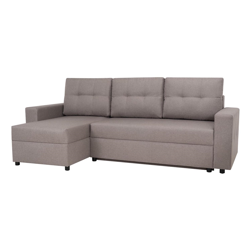 Canapé d'angle universel avec fonction couchage et espace de rangement SEVILLA gris