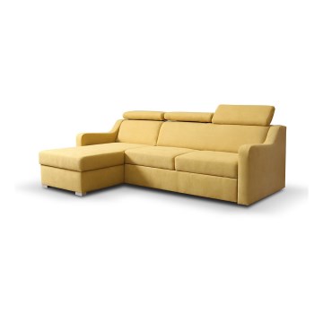 Canapé d'angle universel convertible avec rangement PORTO jaune