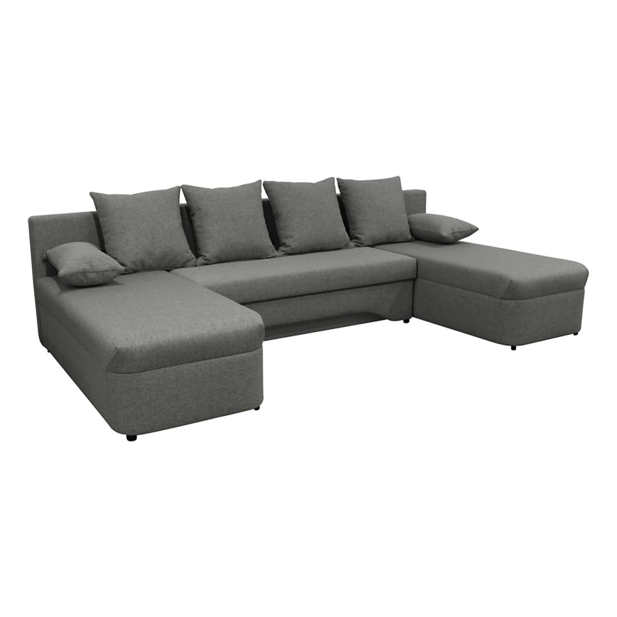 Canapé d'angle universel en forme de U, rembourré et pliable ALMEIDA anthracite