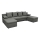 Canapé d'angle universel en forme de U, rembourré et pliable ALMEIDA anthracite