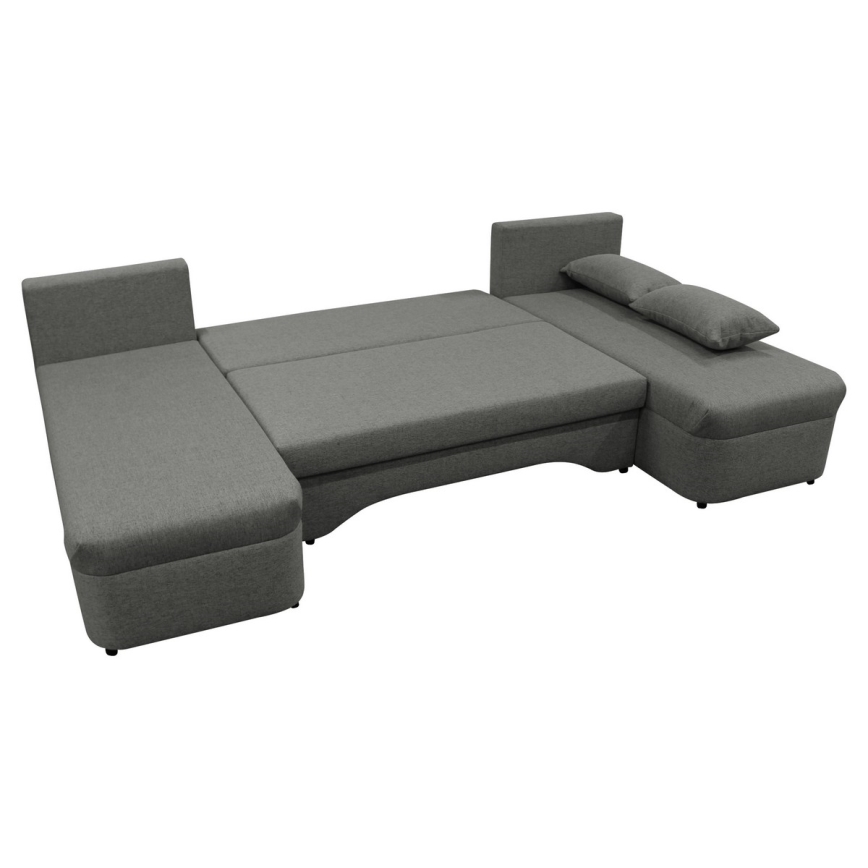Canapé d'angle universel en forme de U, rembourré et pliable ALMEIDA anthracite