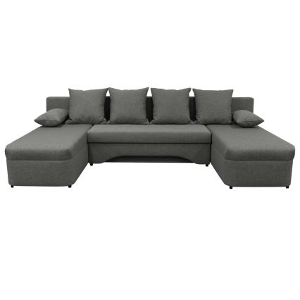 Canapé d'angle universel en forme de U, rembourré et pliable ALMEIDA anthracite